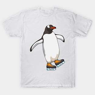 Penguin at Ice skating with Ice skates T-Shirt